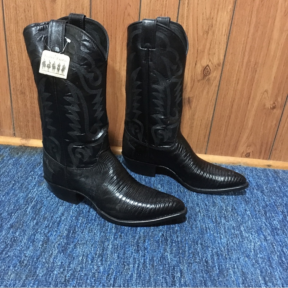Brand New Without Tags Justin Black Iguana Western Boots